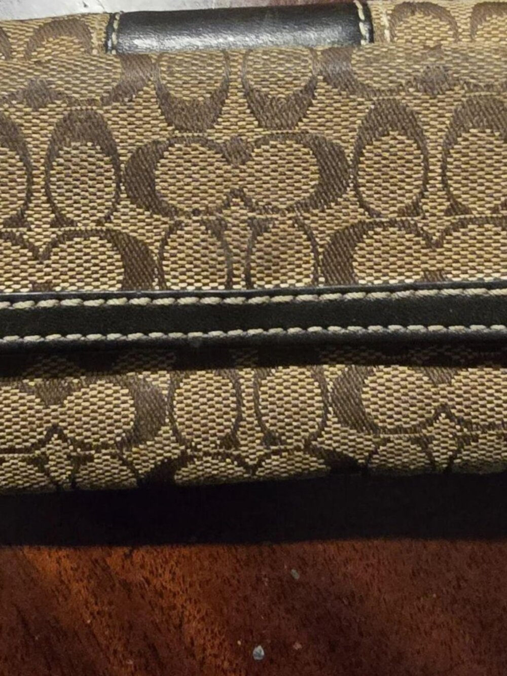 Y2K vintage Coach Signature "C" jacquard canvas wallet